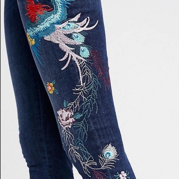 Free People Bird Embroidered Skinny Jeans - Picture 5 of 5